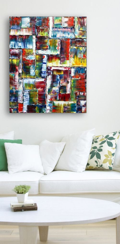 "Pile It On" - Original Highly Textured PMS Abstract Oil Painting On Canvas - 24" x 30" by Preston M. Smith (PMS)