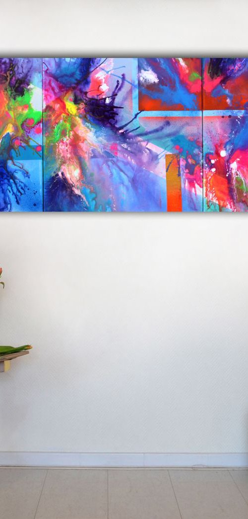 Large Painting XXL - Extra Large Abstract Painting, Supersized Painting - Ready to Hang Geometric Painting, Hotel Office Wall Decor, Acrylic Painting, Office Painting by Soos Tiberiu
