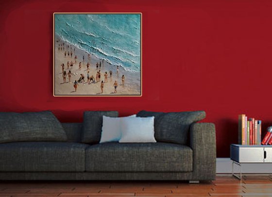 Summertime beach 28x28 in