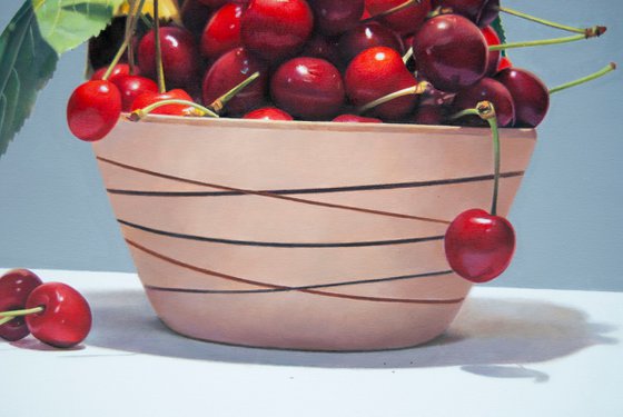 Still life with cherries