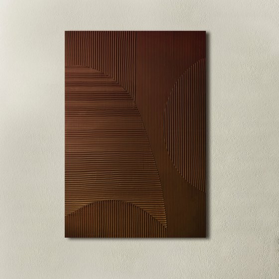 "Brown Field 5" Brown abstract high textured