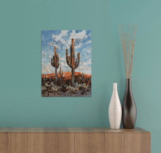 Saguaros at Sunset