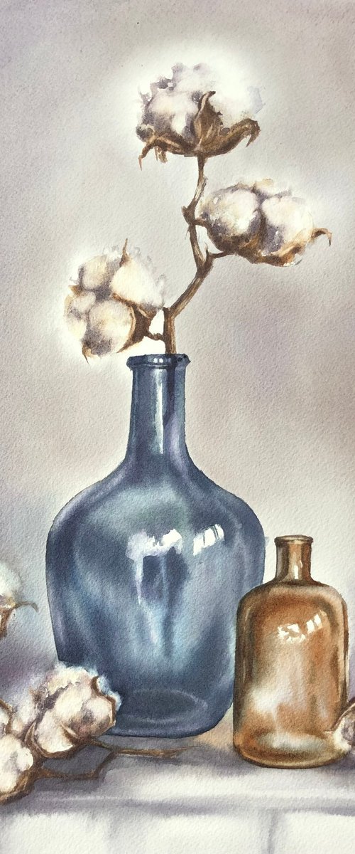 Still life with cotton by Alina Karpova