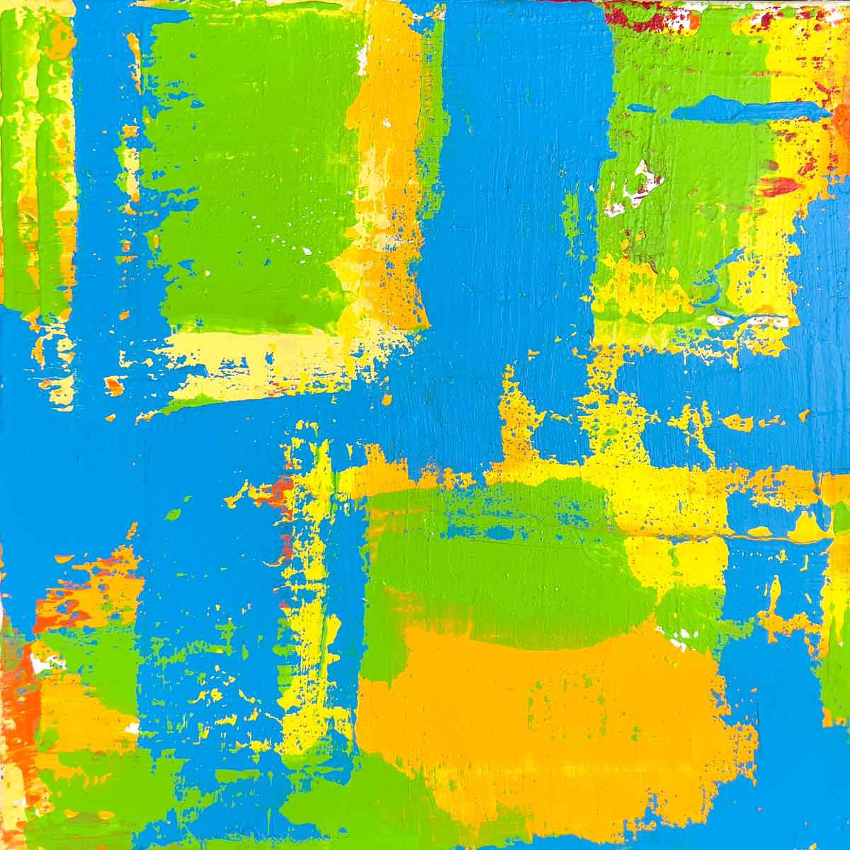 Abstract Acrylic Painting By Km Arts, 12 X 12", Reality Pines, Original Artwork