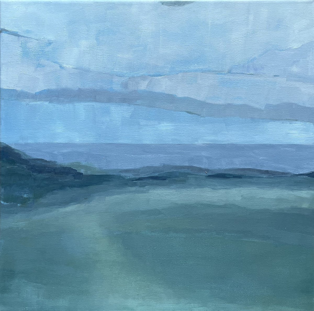 Abstract Landscape Oil Painting By Lizzie Butler, 16 X 16", Take My Hand, Original Artwork