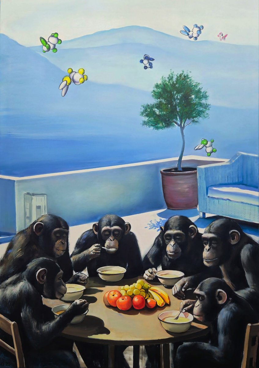 Urban And Pop Oil Painting , Monkeys On Vacation By Igor Konovalov, 41 X 59, Artwork For Sale On Artfinder