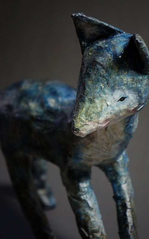 Blue Fox Sculpture by Victoria Lucy Williams