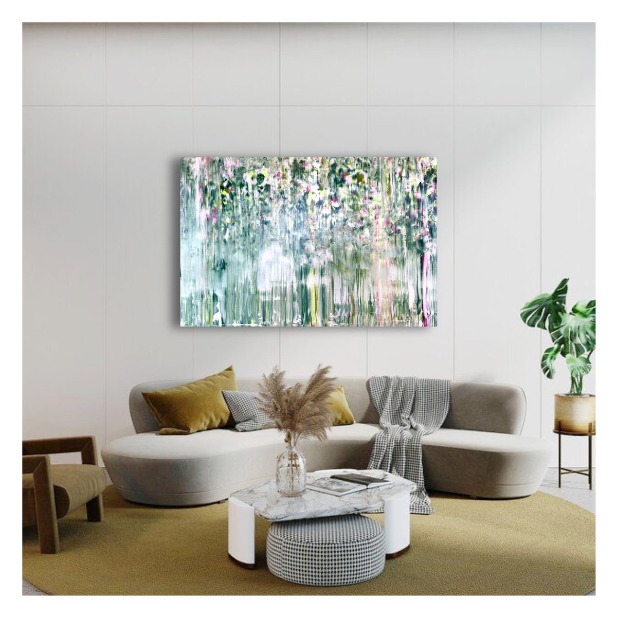 Expressive Abstract Oil Painting By Maria Esmar, 59 X 39", Remember, Original Artwork