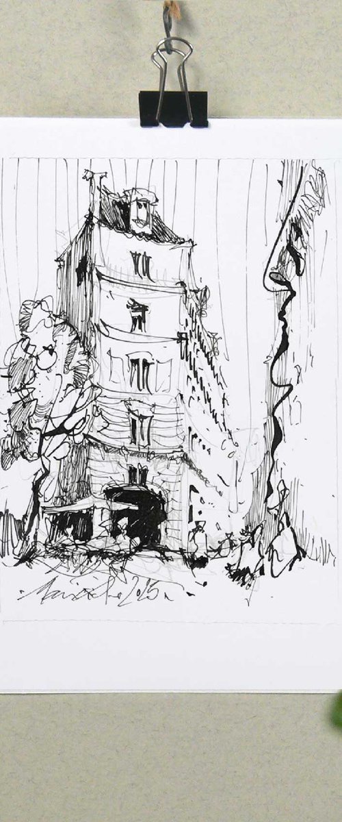 Paris, ink on paper. by Marin Victor