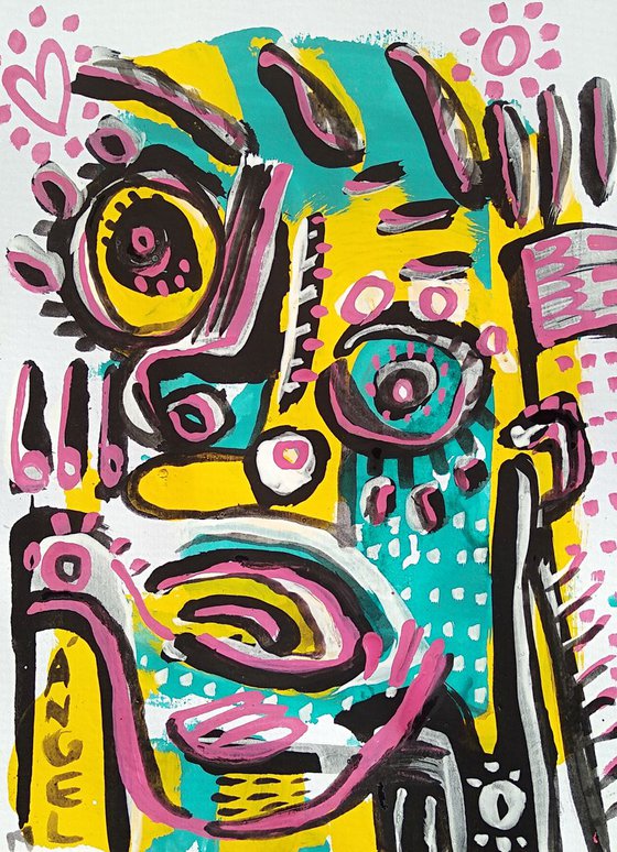 CRAZY FACE/BIRD 21x28cm