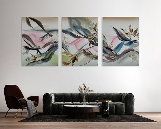 The Flow of Living Color Triptych