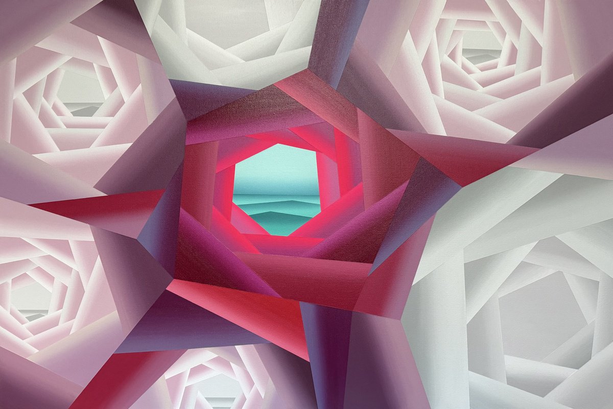 Geometric Abstract Acrylic Painting By Shushanik Karapetyan, 36 X 24", I Choose You, Original Artwork