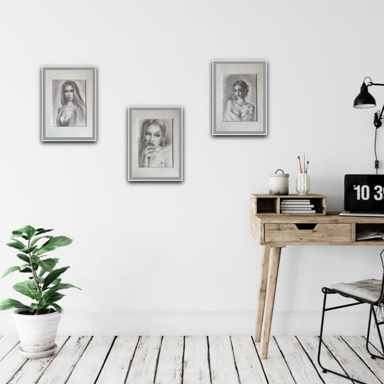 Triptych 3 portraits
