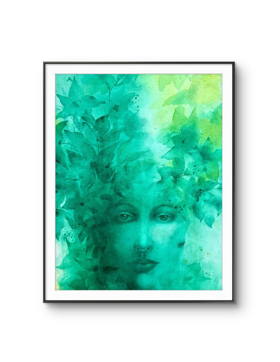 Impressionistic Watercolour , Spirit Of The Green Garden By Arinika Stratievsky, 18 X 24, Artwork For Sale On Artfinder