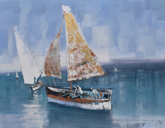 " Sailing in the  summer Breeze " SPECIAL PRICE!!! ,W 130 x H 100 cm