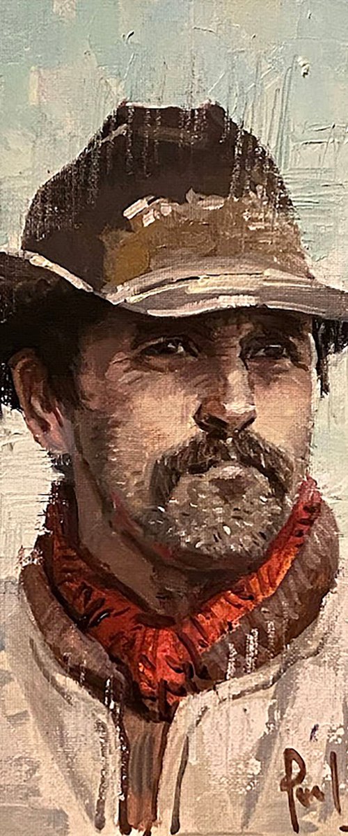 Cowboy with Red Scarf by Paul Cheng