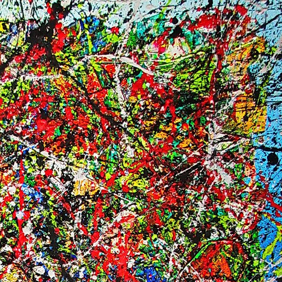 SEAWEEDS DANCE,  Pollock style, framed