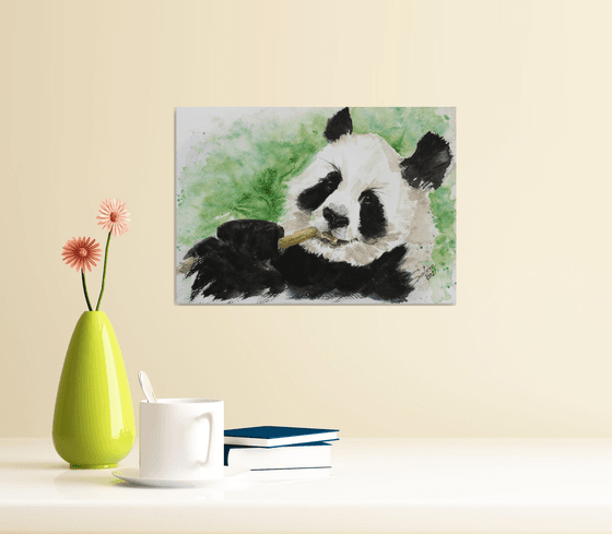 Panda IV - Animal portrait /  ORIGINAL PAINTING