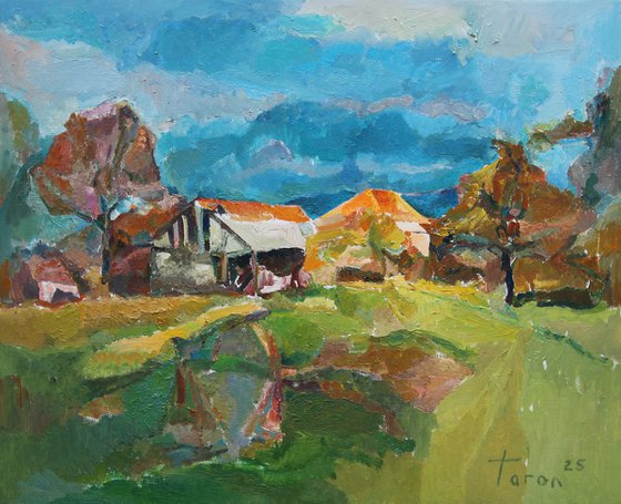 Houses with orange roofs