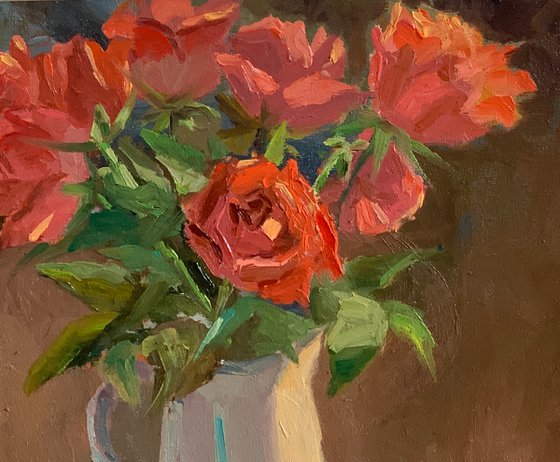 Roses in Sunlight - Floral Painting Fine Art Home decor