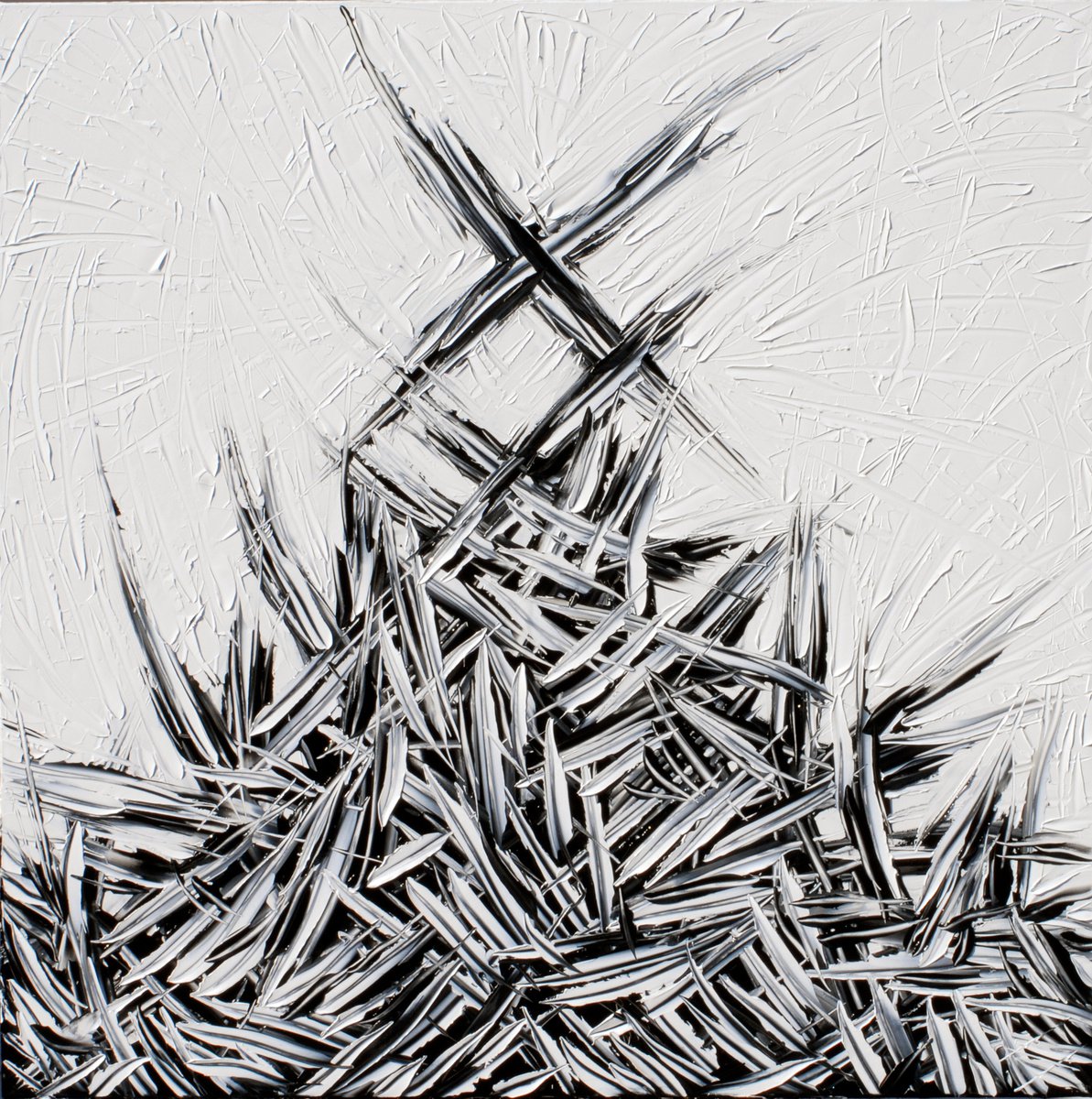 Organic Abstract Oil Painting By Bill Stone, 60 X 60, Witch Hunt, Original Artwork