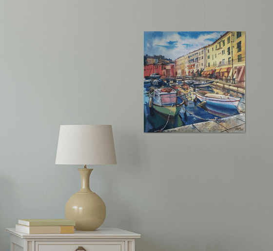 Italian landscape with boats