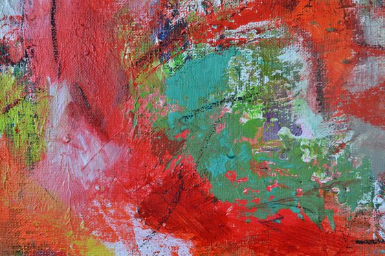 Red Triptych - small abstract works