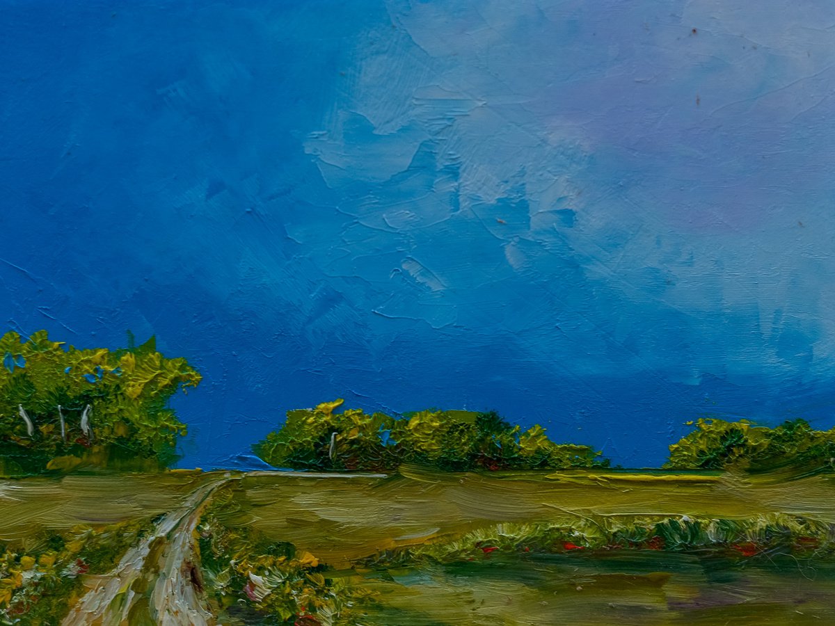 Small landscape painting. Oil landscape artwork. by Marinko Saric