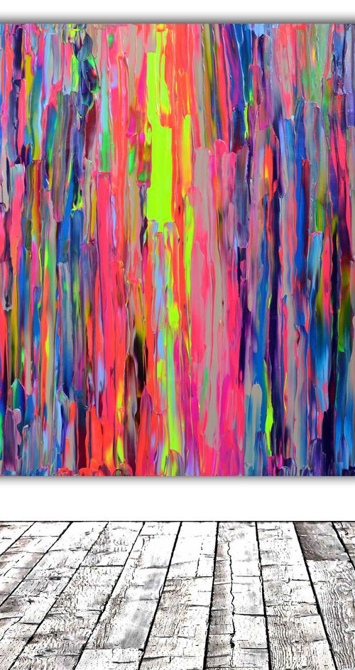 Gypsy Happiness - XL Big Painting, Large Abstract, Large Painting - Ready to Hang, Office Hotel and Restaurant Wall Decoration by Soos Tiberiu