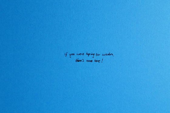 f you were hoping for wisdom...