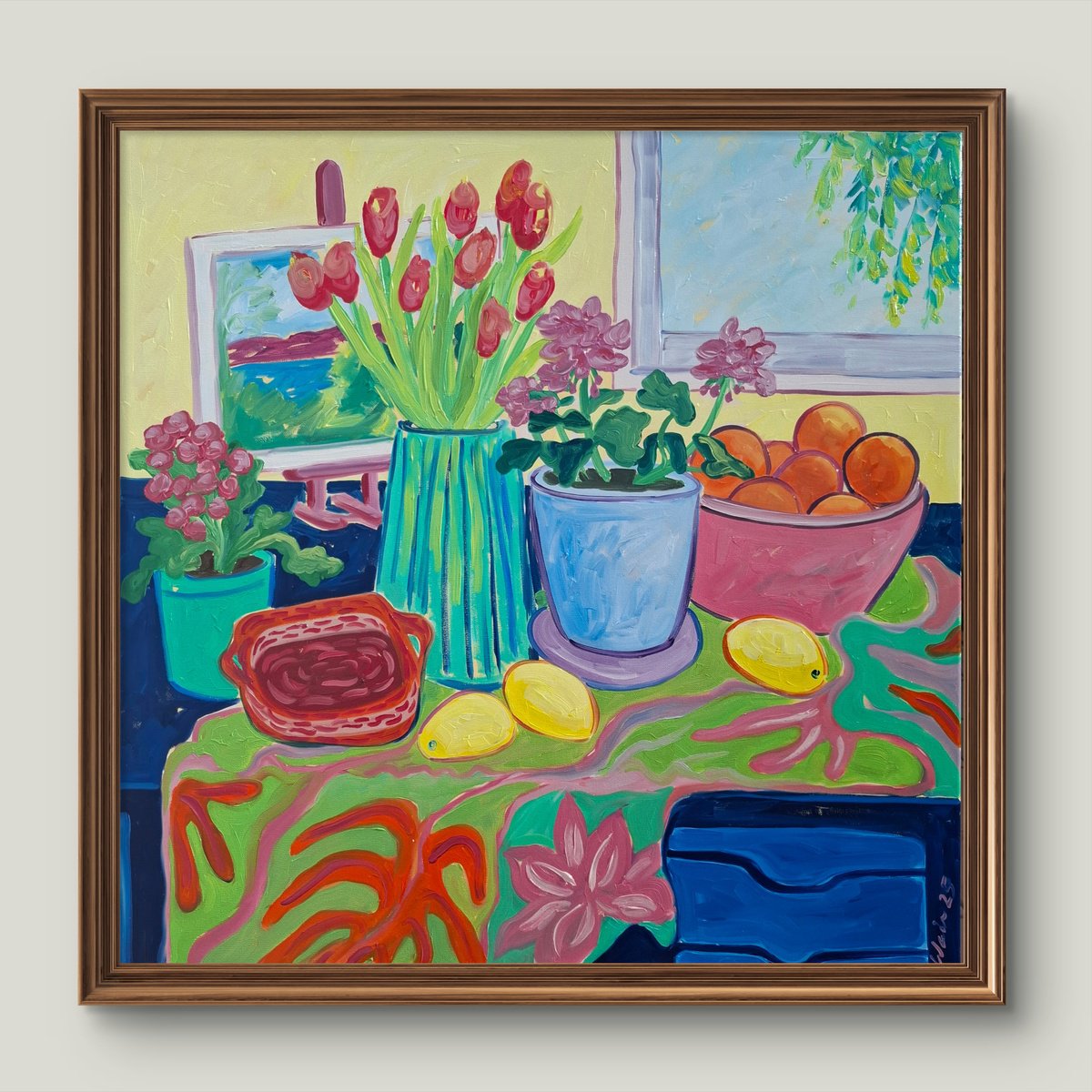 Mediterranean Winter Still Life By Kirsty Wain, 31 X 31, Artwork For Sale On Artfinder