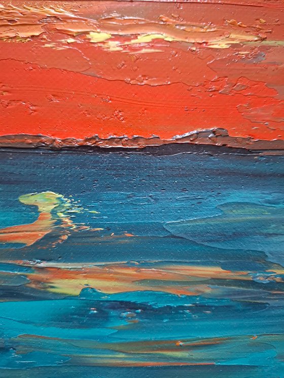 Oil painting Sea Sunset