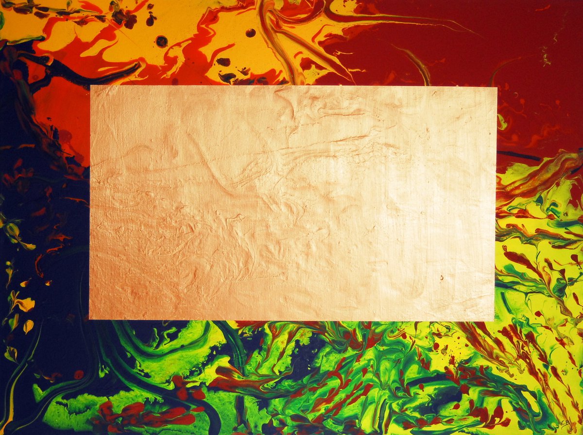 Abstract Oil Painting By Cb., 31 X 24, Abstract On Canvas 158, Original Artwork