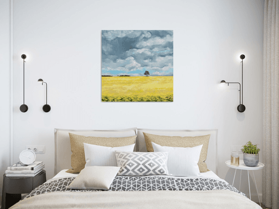 Yellow field, 65 x 65 cm