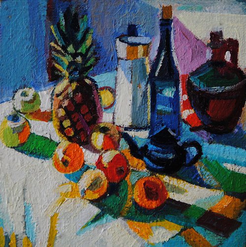 Still ife with fruits / 10 x 10 cm by Maja Đokić Mihajlović