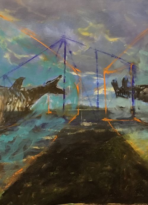 Hirst's Shark & Lenin, Contemporary Art, Conceptual Original Artwork by Leo Khomich
