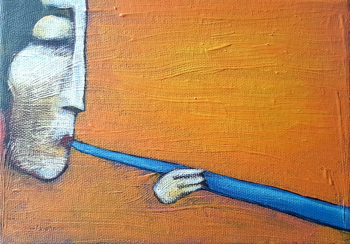 Surrealistic Portrait Acrylic Painting By Zhana Viel, 8 X 6", Africa I (15X21X1.5Cm), Original Artwork