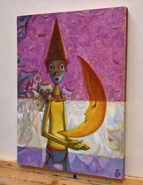 THE MOON AND THE DREAM OF PINOCCHIO - ( 29 x 21 cm )