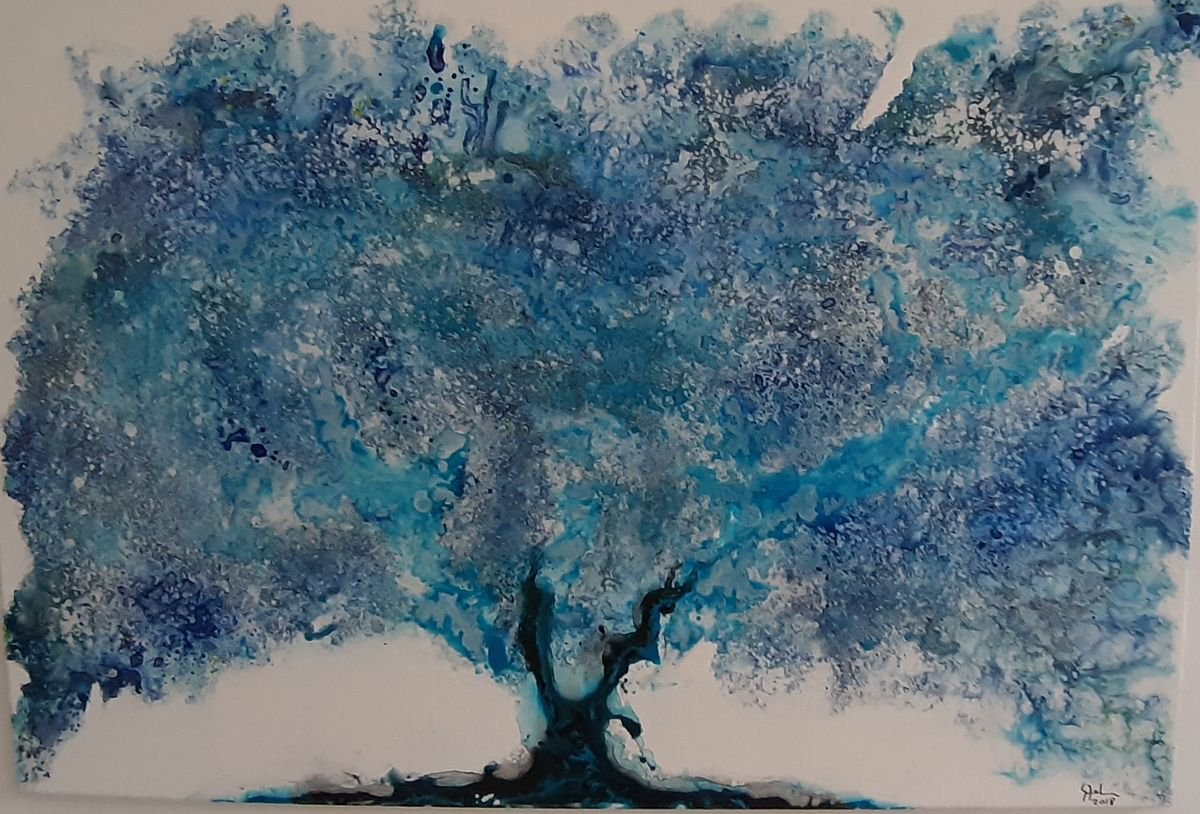 blue tree by zoltan kapus