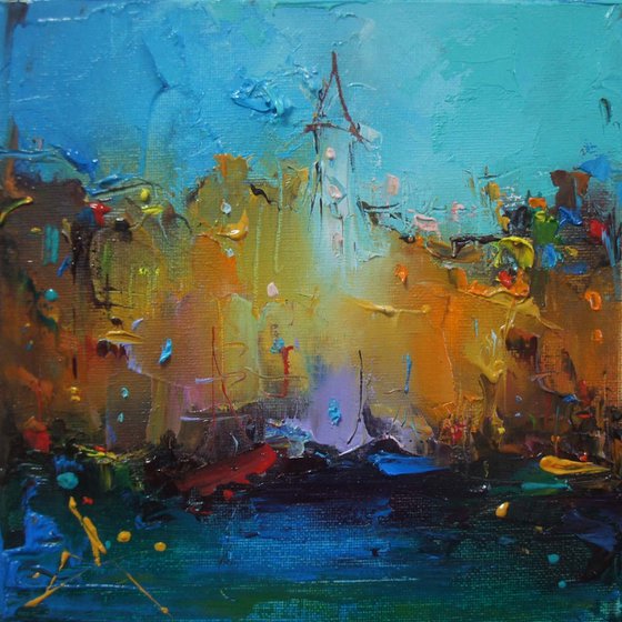 City colors , Oil Painting