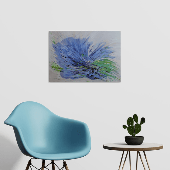 Blue abstract Floral