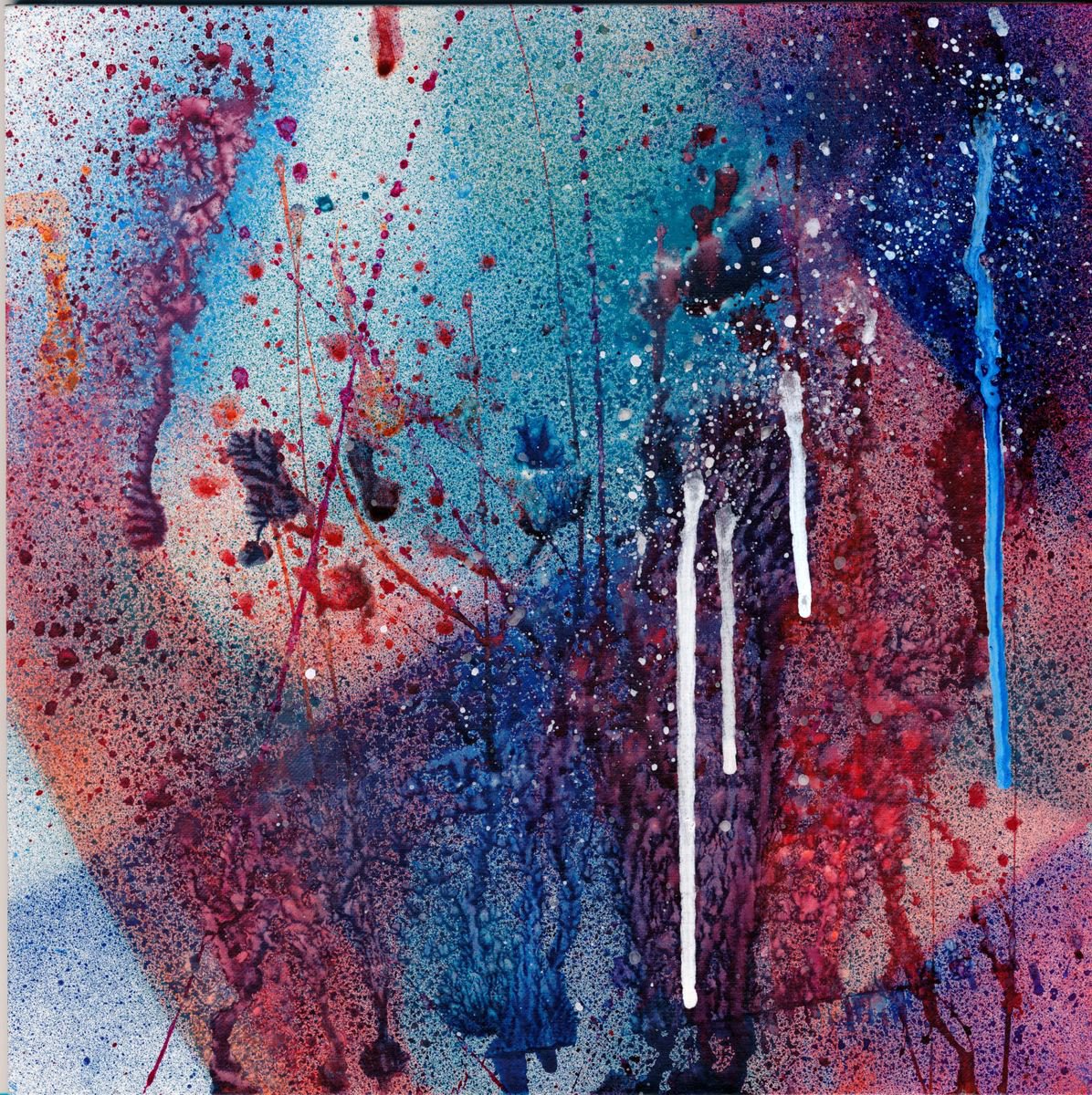 Abstract Acrylic Painting By Doriana Popa, 10 X 10, Sky, Original Artwork