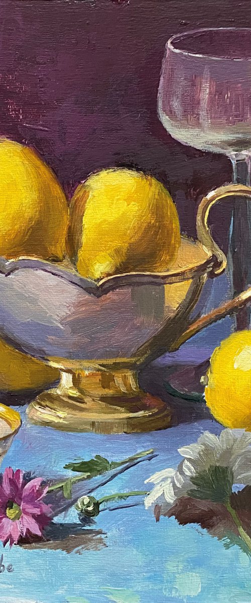Lemon with Still Life by Ling Strube