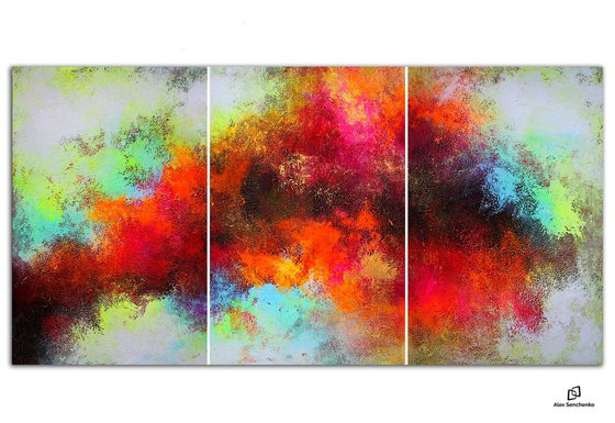180x90cm. / Abstract Painting / 3 in 1 / Splendor