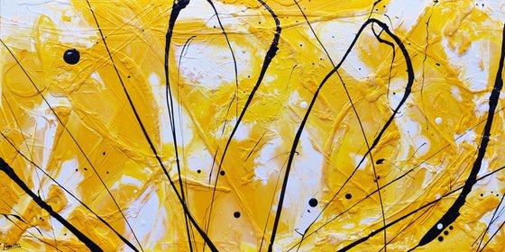 Golden Bandit 240cm x 120cm Textured Abstract Art