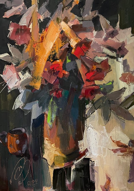 "BOUQUET WITH RED FLOWERS"