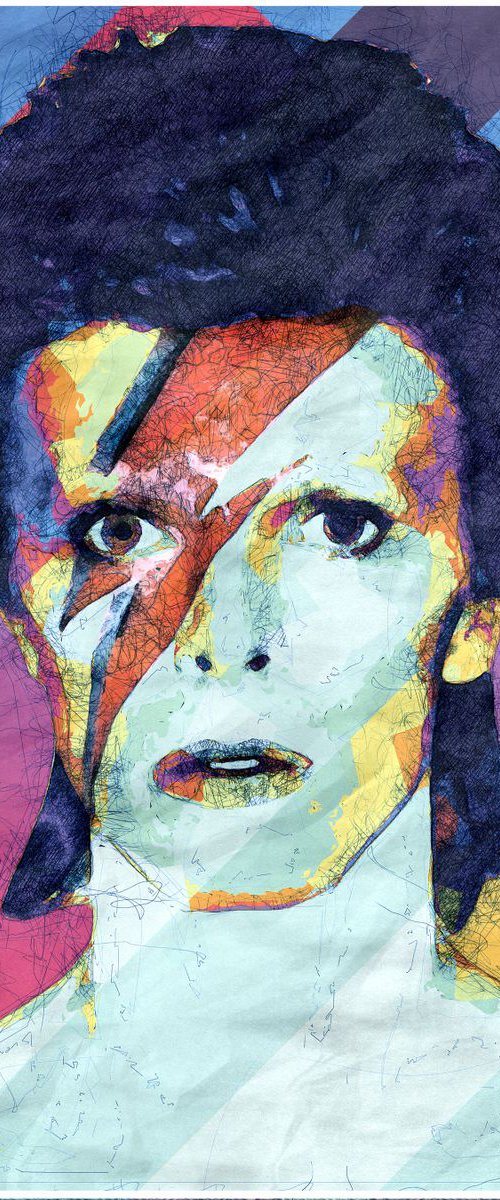 David Bowie Ziggy Stardust - Pop Art Modern Poster 1 Stylised Art by Jakub DK - JAKUB D KRZEWNIAK