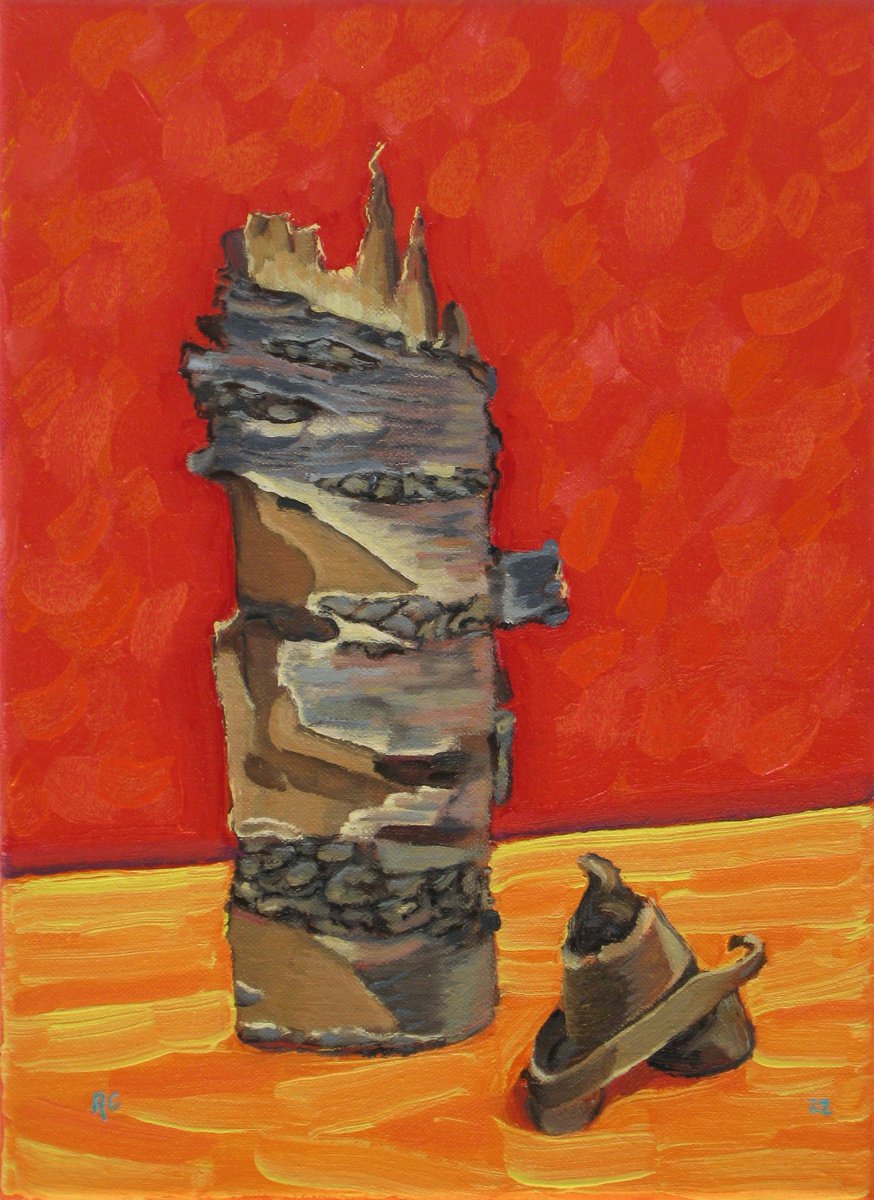 Still Life Oil Painting By Richard Gibson, 8 X 11", Timber Group (3), Original Artwork