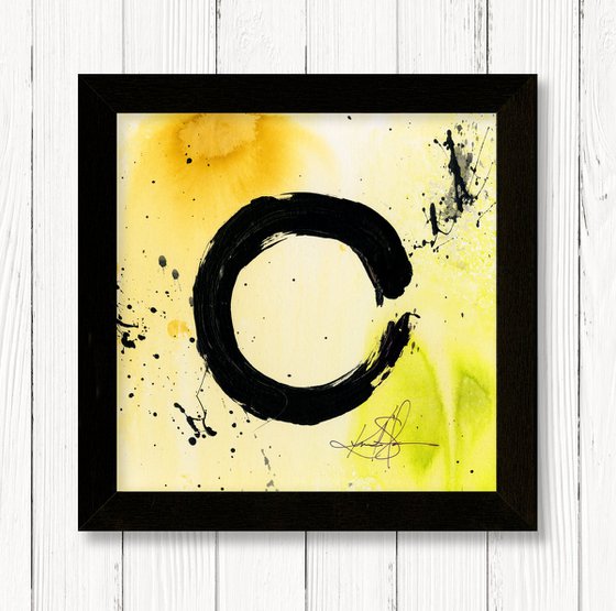 Enso Tranquility 12 - Framed Zen Circle Art by Kathy Morton Stanion