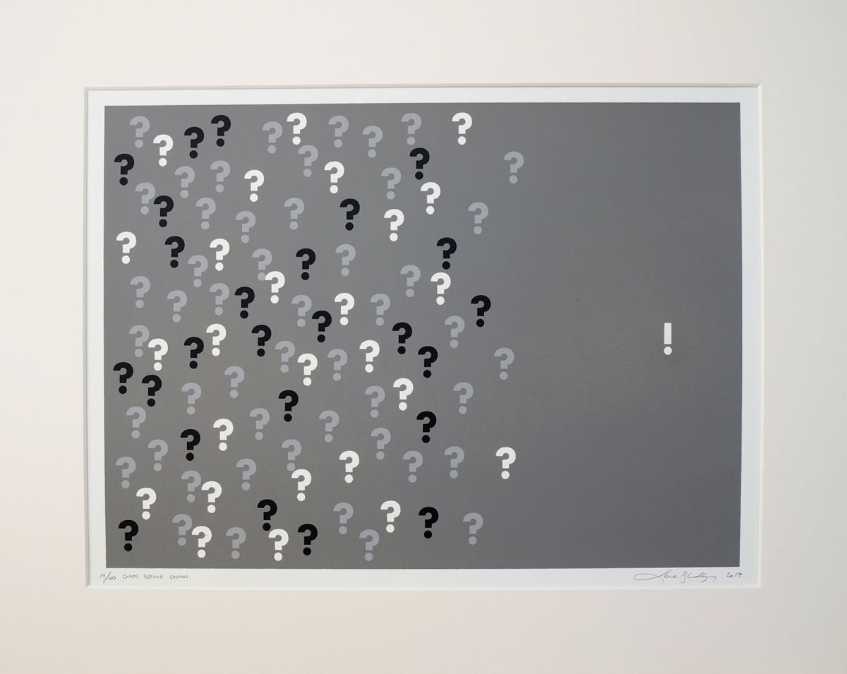 Abstract Screenprint By Lene Bladbjerg, 20 X 16", Chaos Before Cosmos, Original Artwork